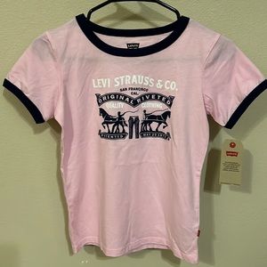 Levi Girl’s Pink Short Sleeve T-Shirt, Size M